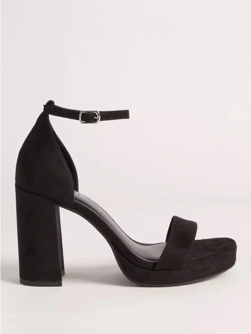 torrid Black Suede Platform Block Heel Sandals with Ankle Strap